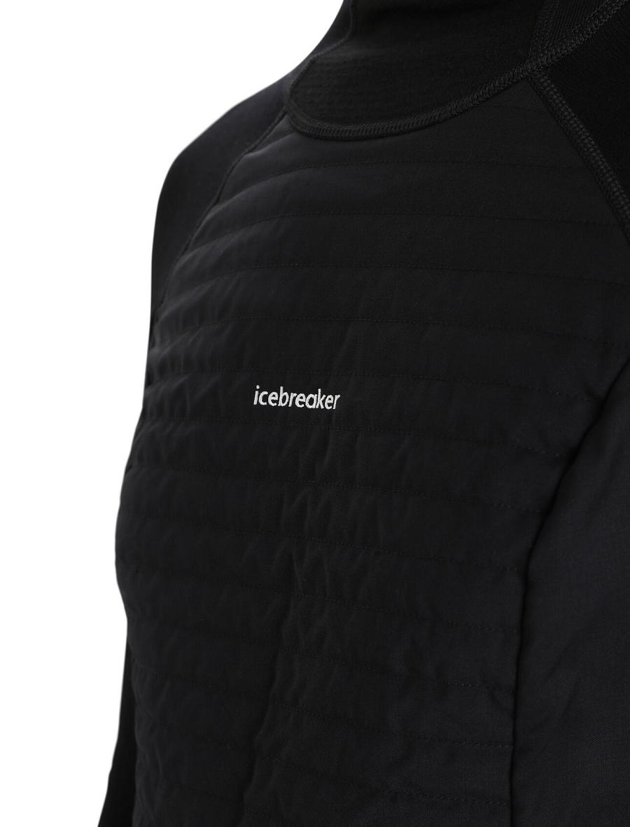 Icebreaker ZoneKnit™ Merino Insulated Long Sleeve Hoodie Naisten Base Layers Mustat | FI 1885PJJQ